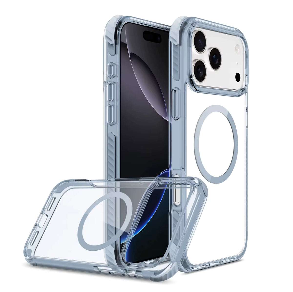 IPHONE TRANSPARENT ANTI-DROP MAGNETIC PHONE COVER