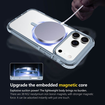 IPHONE TRANSPARENT ANTI-DROP MAGNETIC PHONE COVER