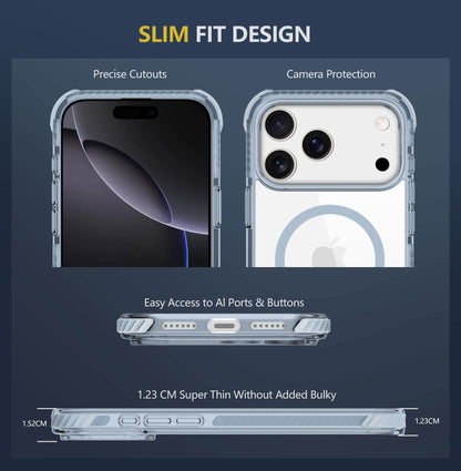 IPHONE TRANSPARENT ANTI-DROP MAGNETIC PHONE COVER